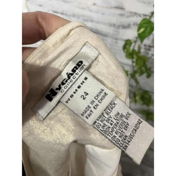 Nygard Skirt Plus 24 Ivory Gold Eyelet Knee Wedding Cocktail Church Modest Slim - Picture 14 of 14